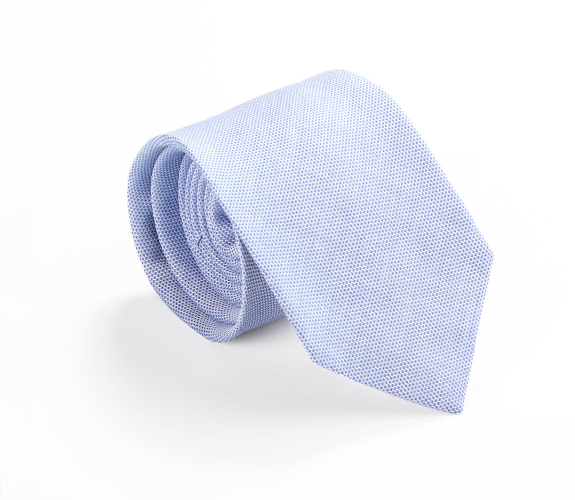 blue pinpoint oxford cotton tie by german valdivia