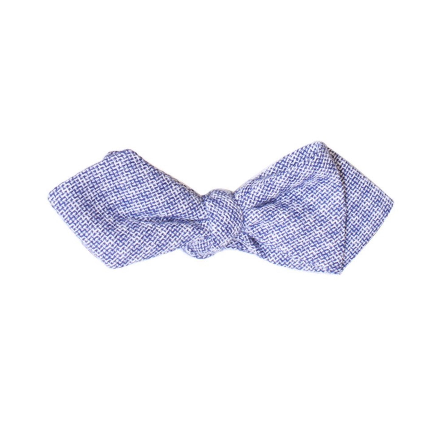Dusty Blue Plaid Diamond Tip Bow tie by German Valdivia