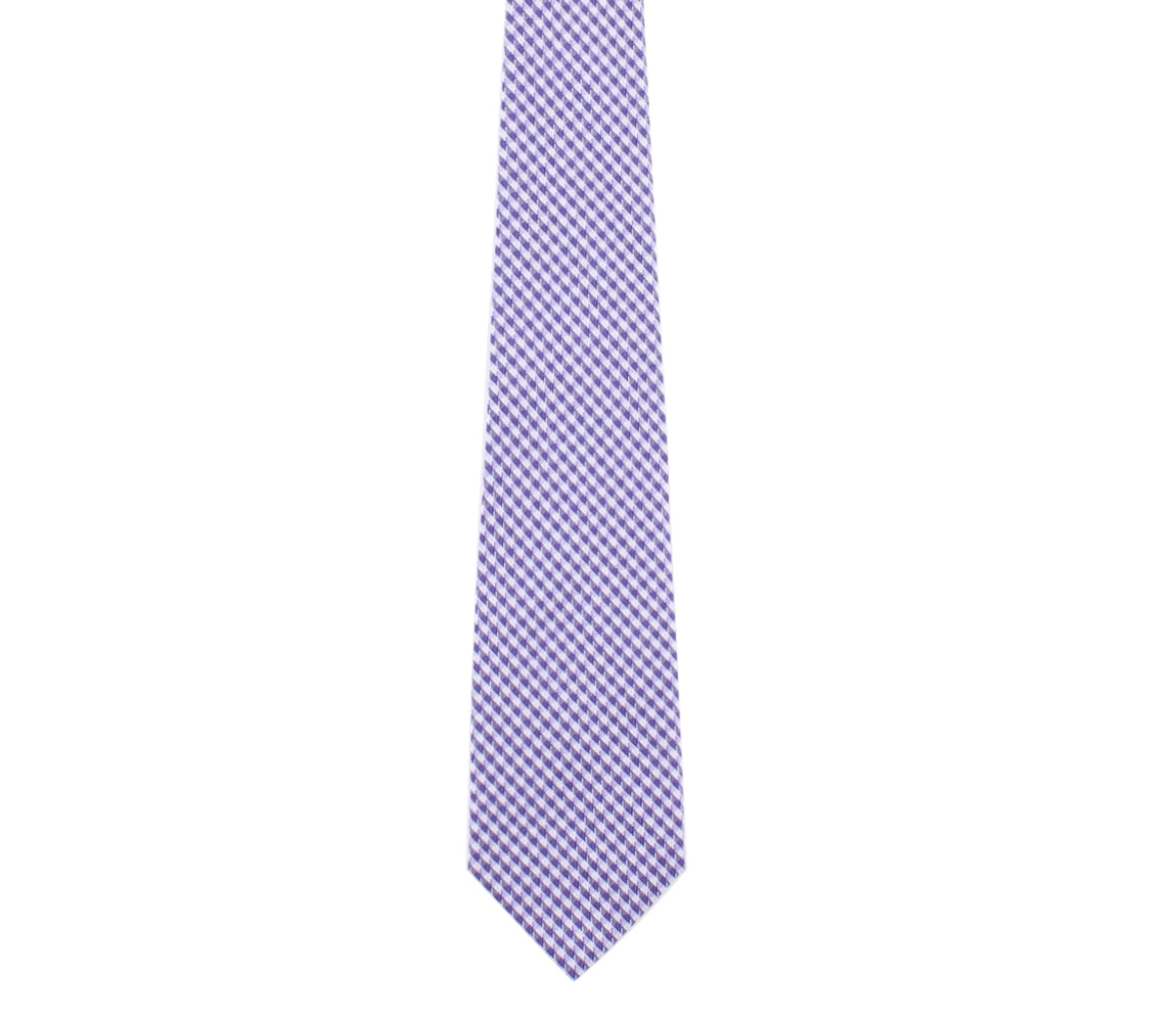 Lavender Purple Gingham Tie