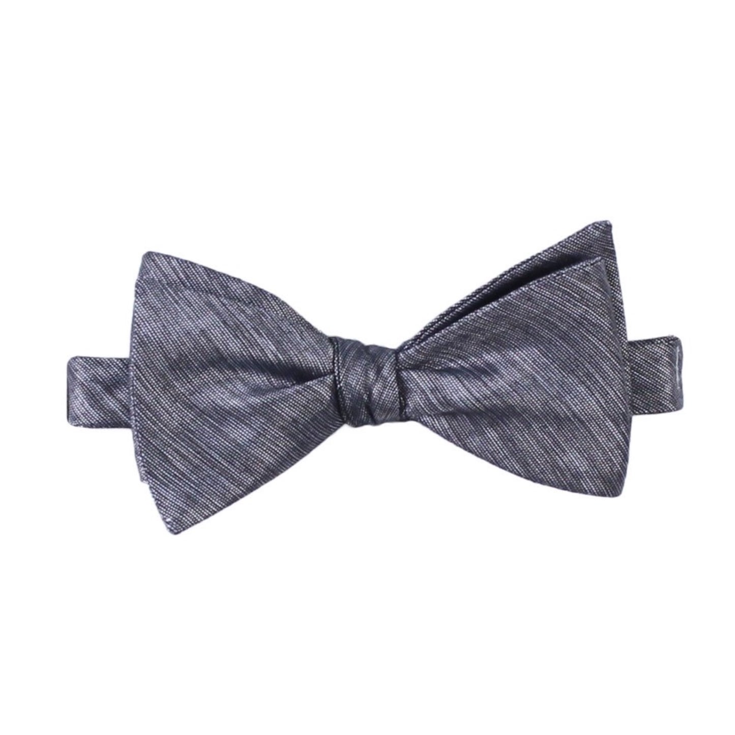 Gray silver black self tie bow tie by German Valdivia