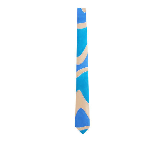 hand painted aqua blue tie by designer german valdivia
