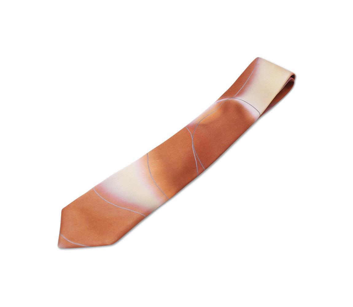 hand painted tie beige champagne brown by designer german valdivia