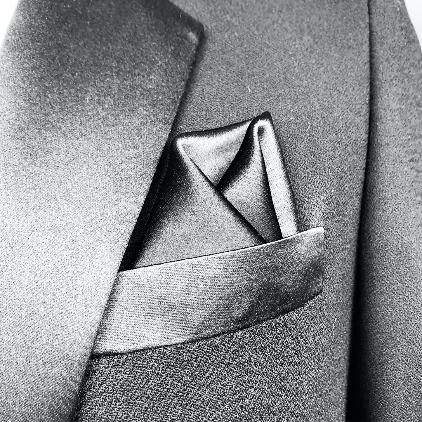 Black Silk Pocket Square