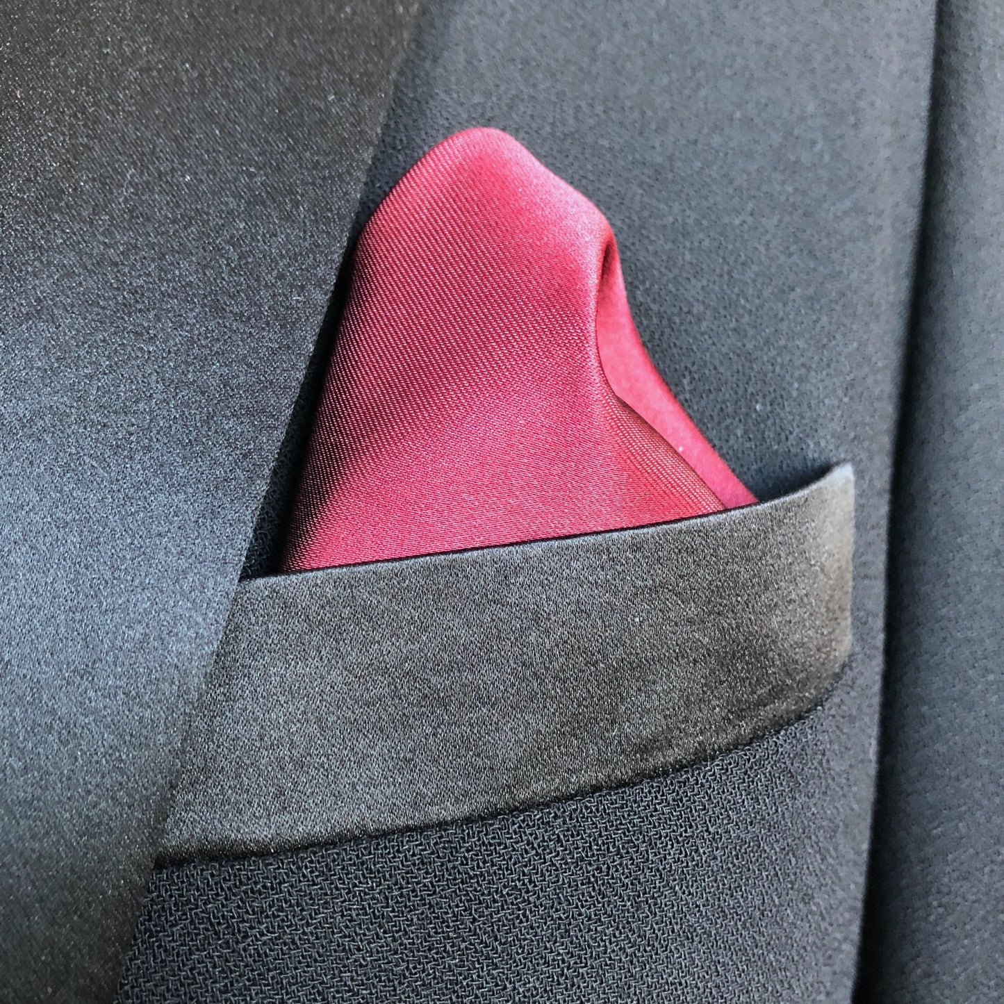 Burgundy silk Pocket Square by German Valdivia