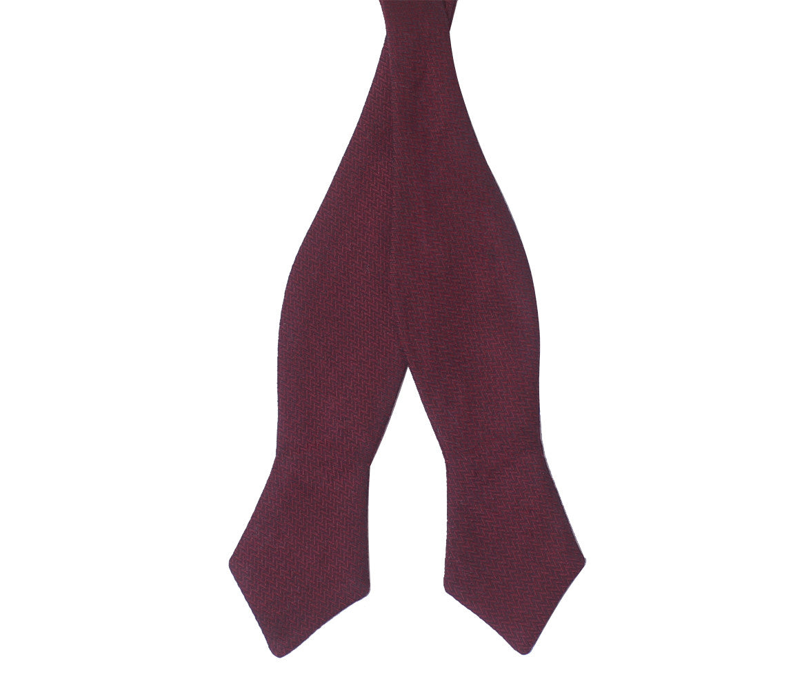 Maroon Diamond Tip Bow Tie