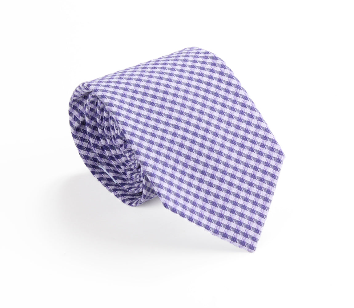 Lavender Purple Gingham Tie