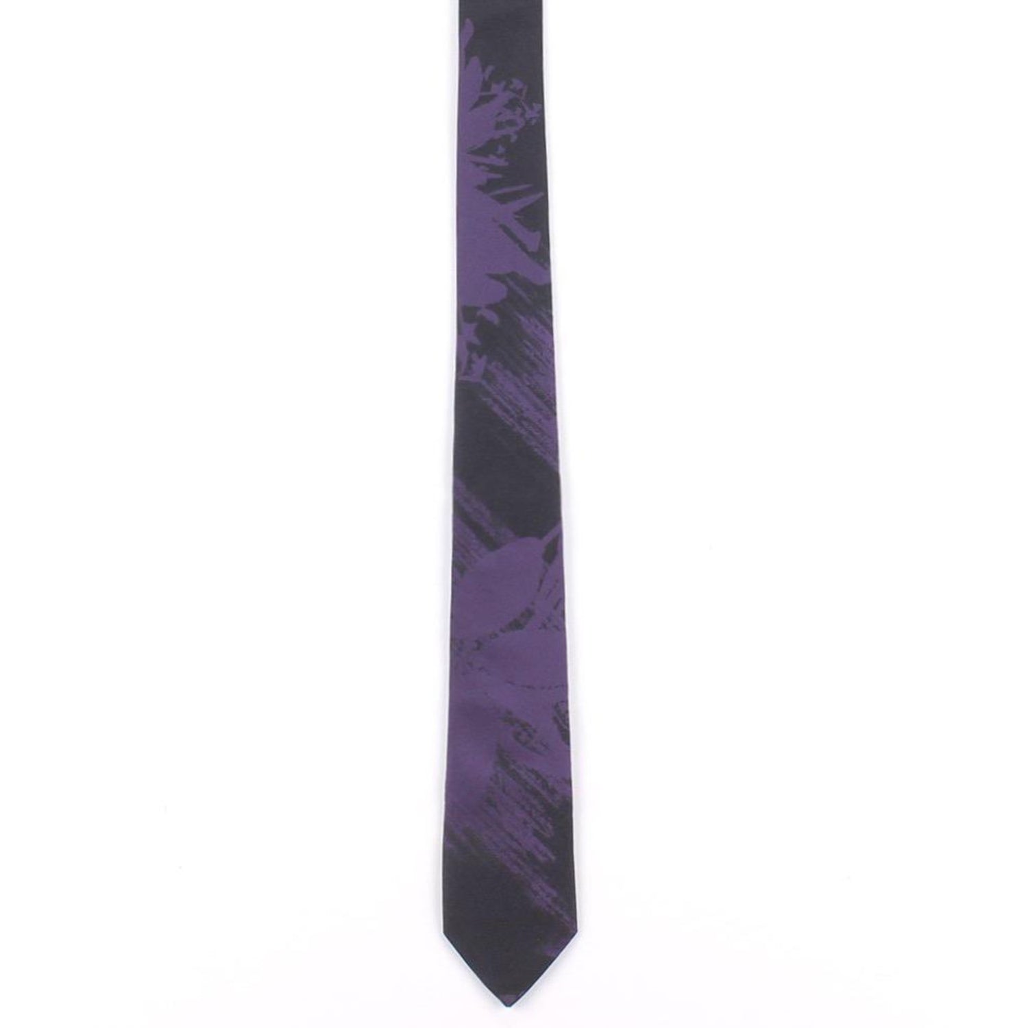 floral purple black tie