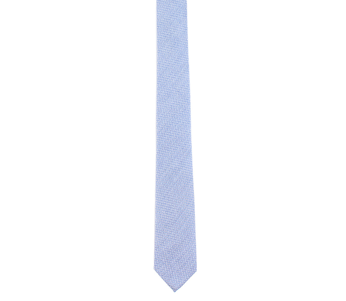 blue woven pattern skinny tie by german valdivia