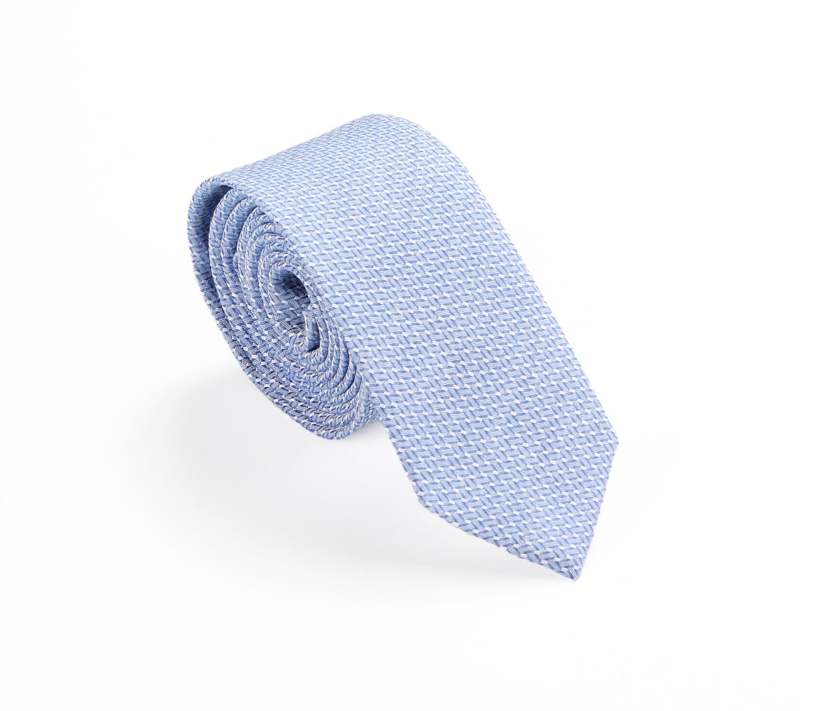 blue cotton skinny tie by german valdivia