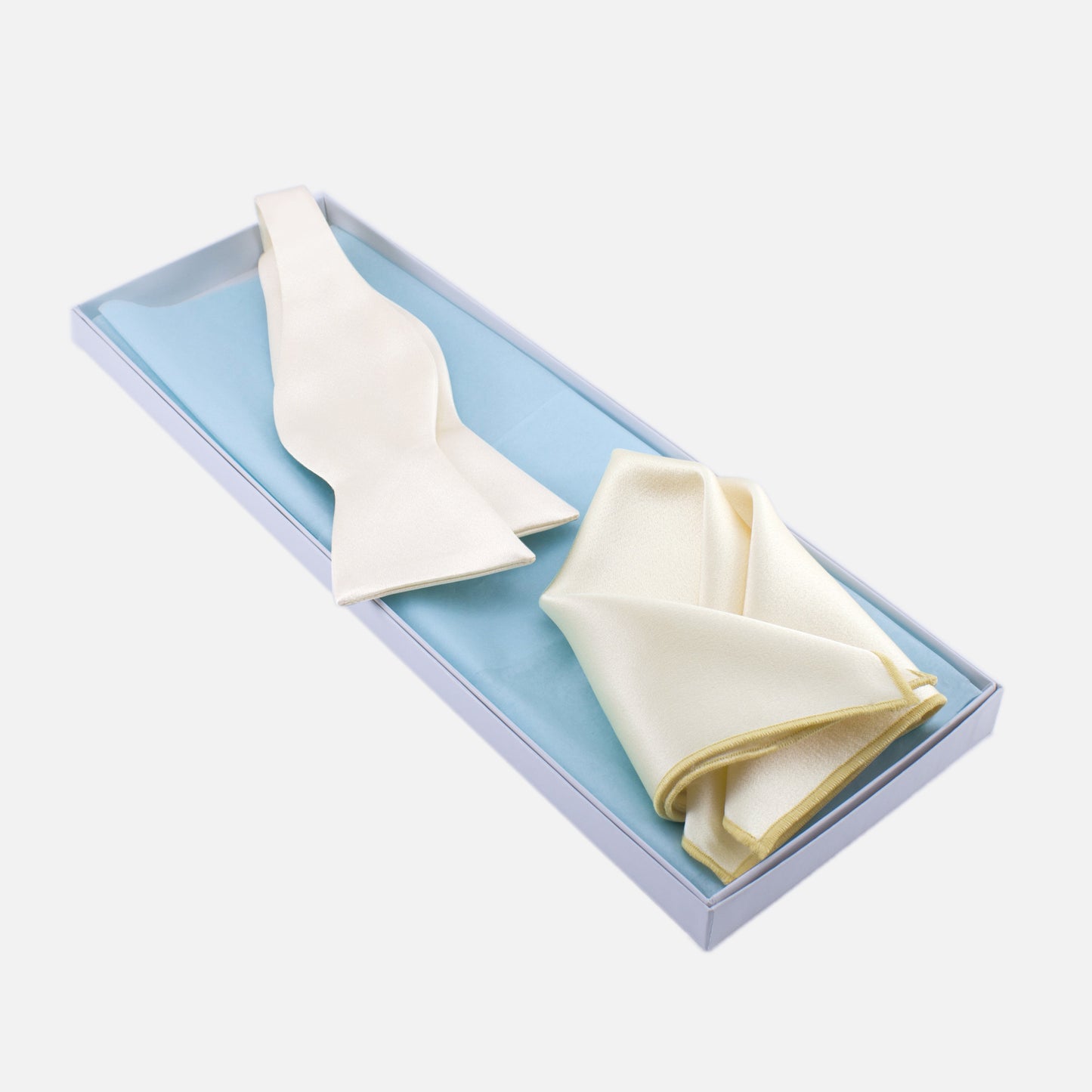 Ivory Bow Tie and Pocket Square