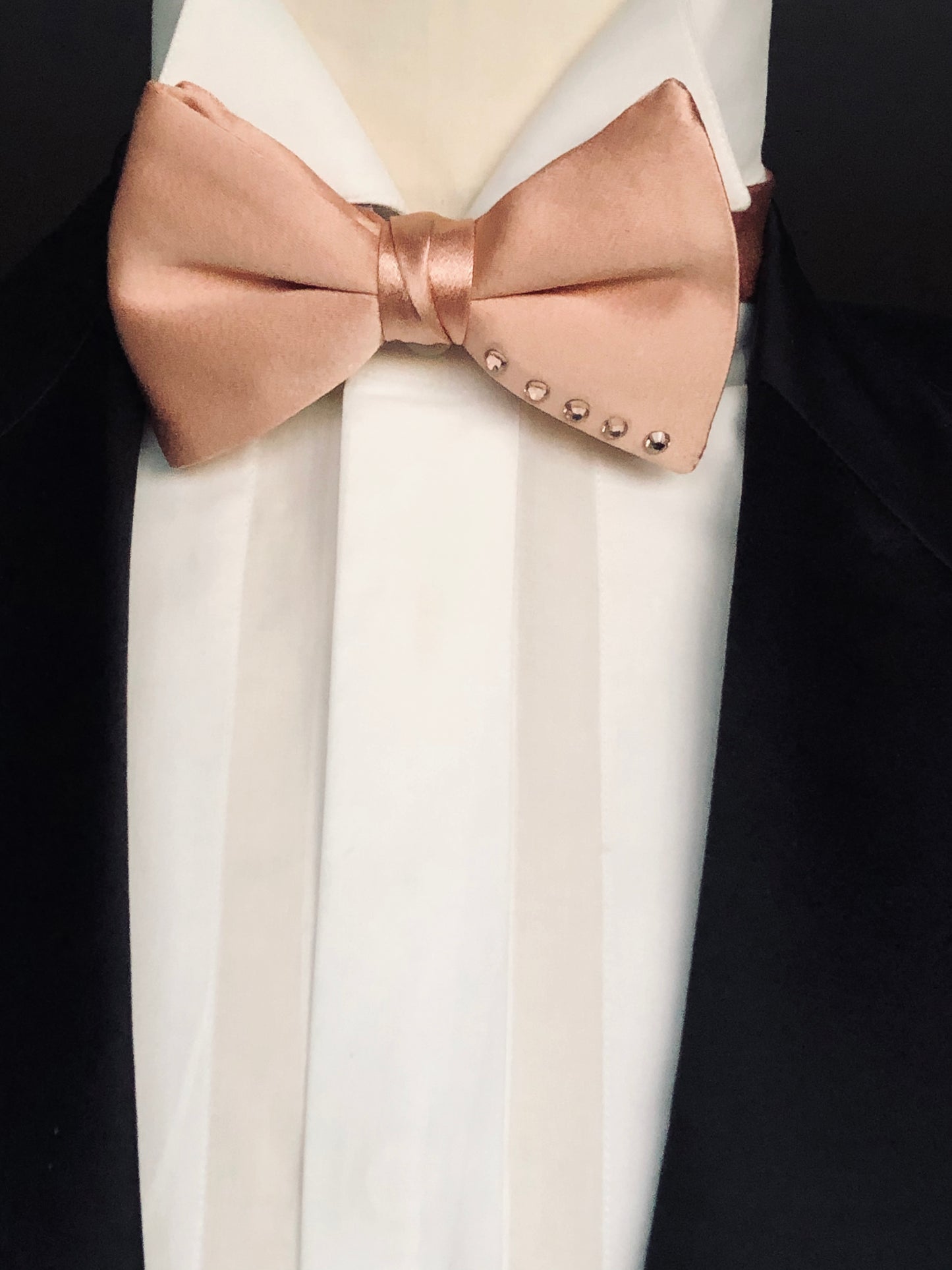 Rose Gold Bow Tie with Swarovski Crystals