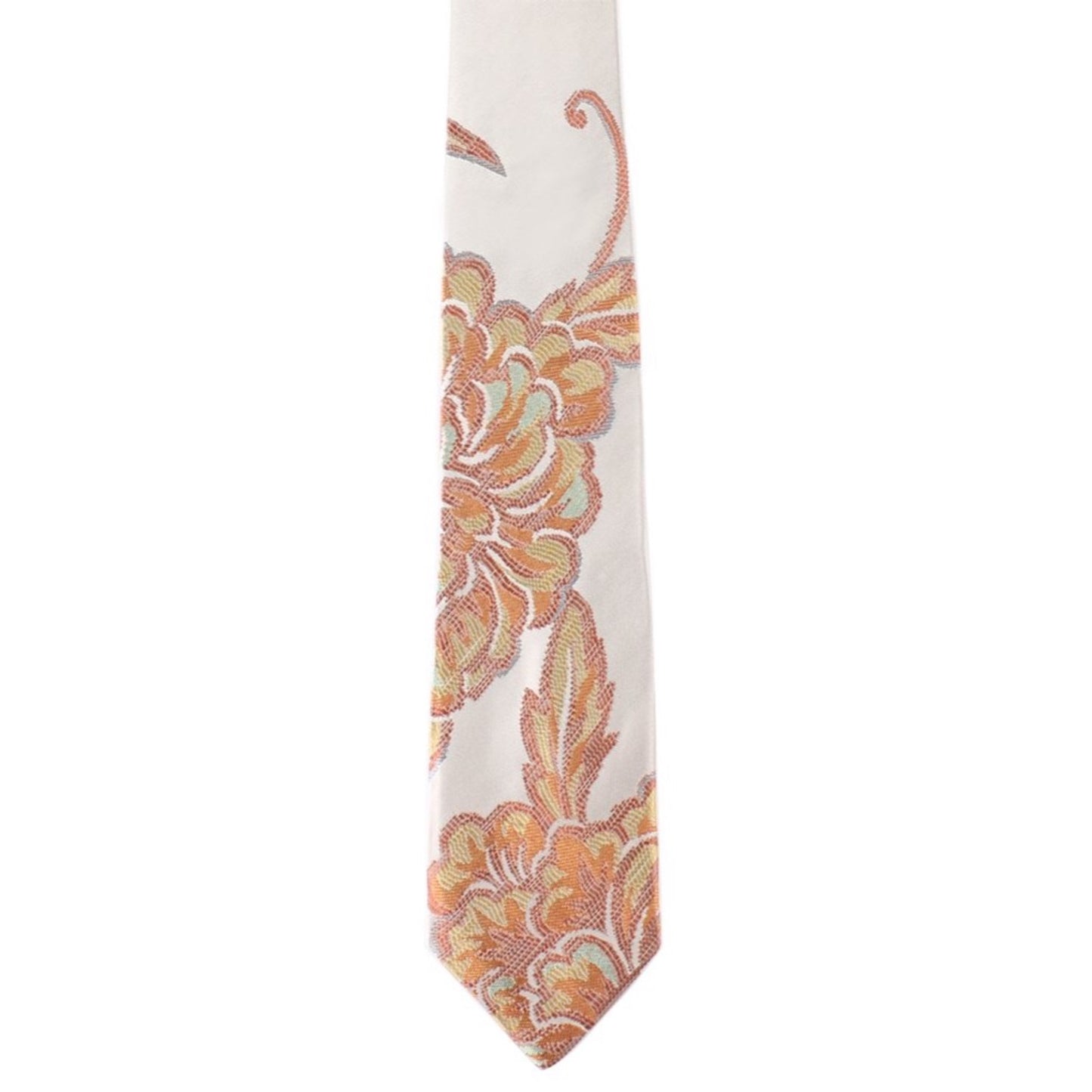 beige orange floral tie by german valdivia