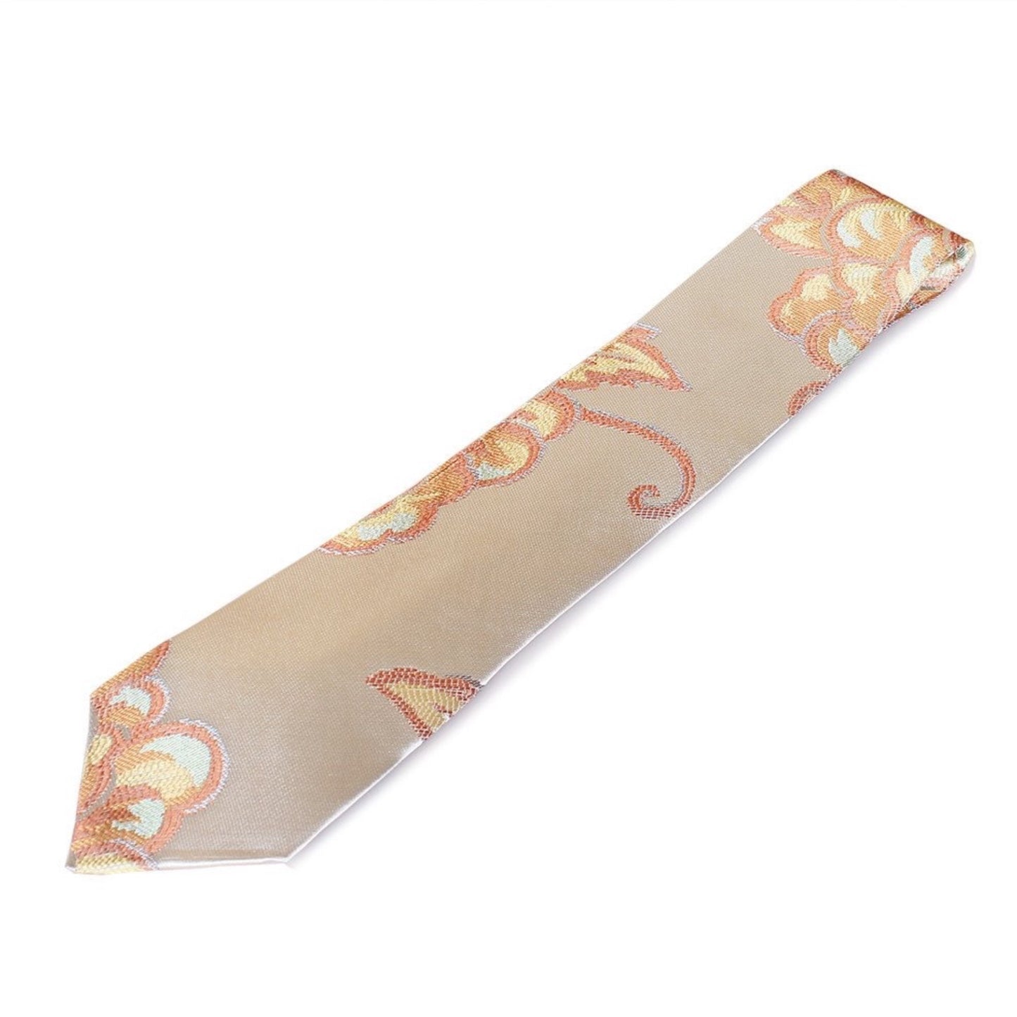 floral aqua gold tie