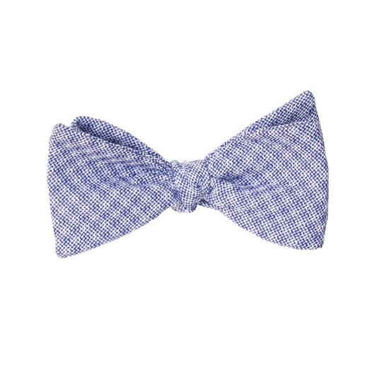 Dusty Blue Plaid Cotton Self Tie Bow Tie by German Valdivia