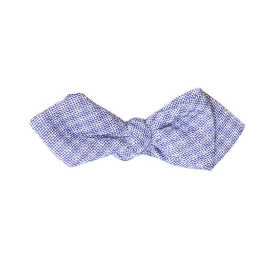 Dusty Blue Plaid Diamond Tip Bow tie by German Valdivia