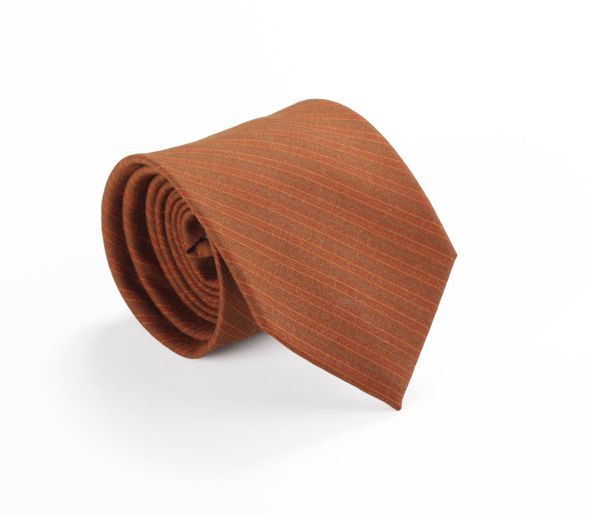 brown tan striped wool tie by german valdivia