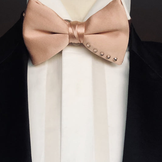 Rose Gold Bow Tie with Swarovski Crystals