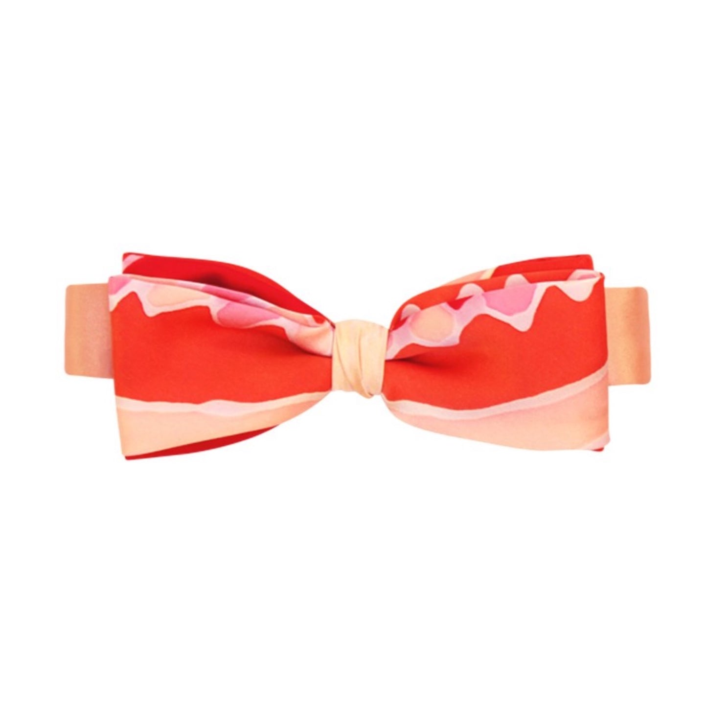 coral dusty rose ivory hand painted pre tied bow tie by German Valdivia 