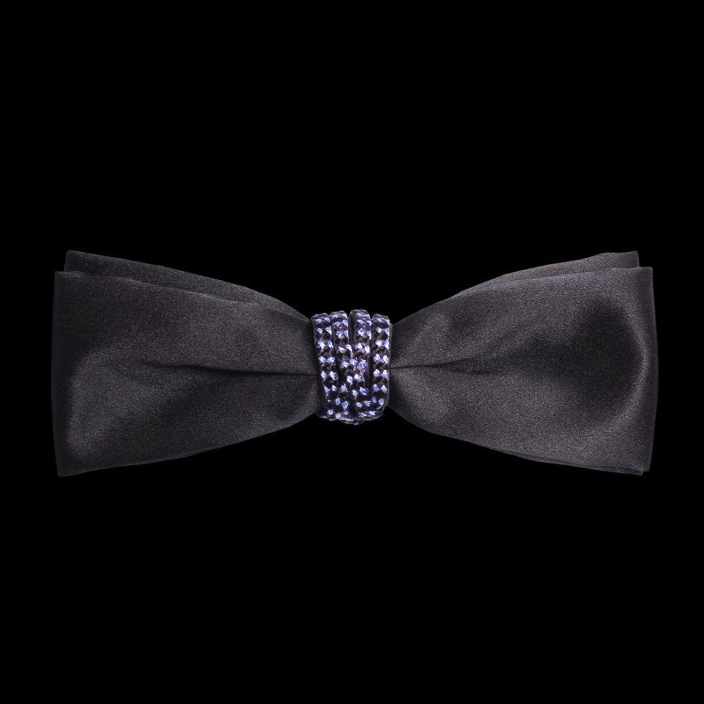 Black Silk Satin Pre Tied Bow Tie by German Valdivia