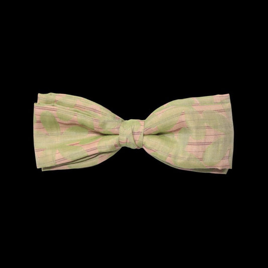 beige green bow tie