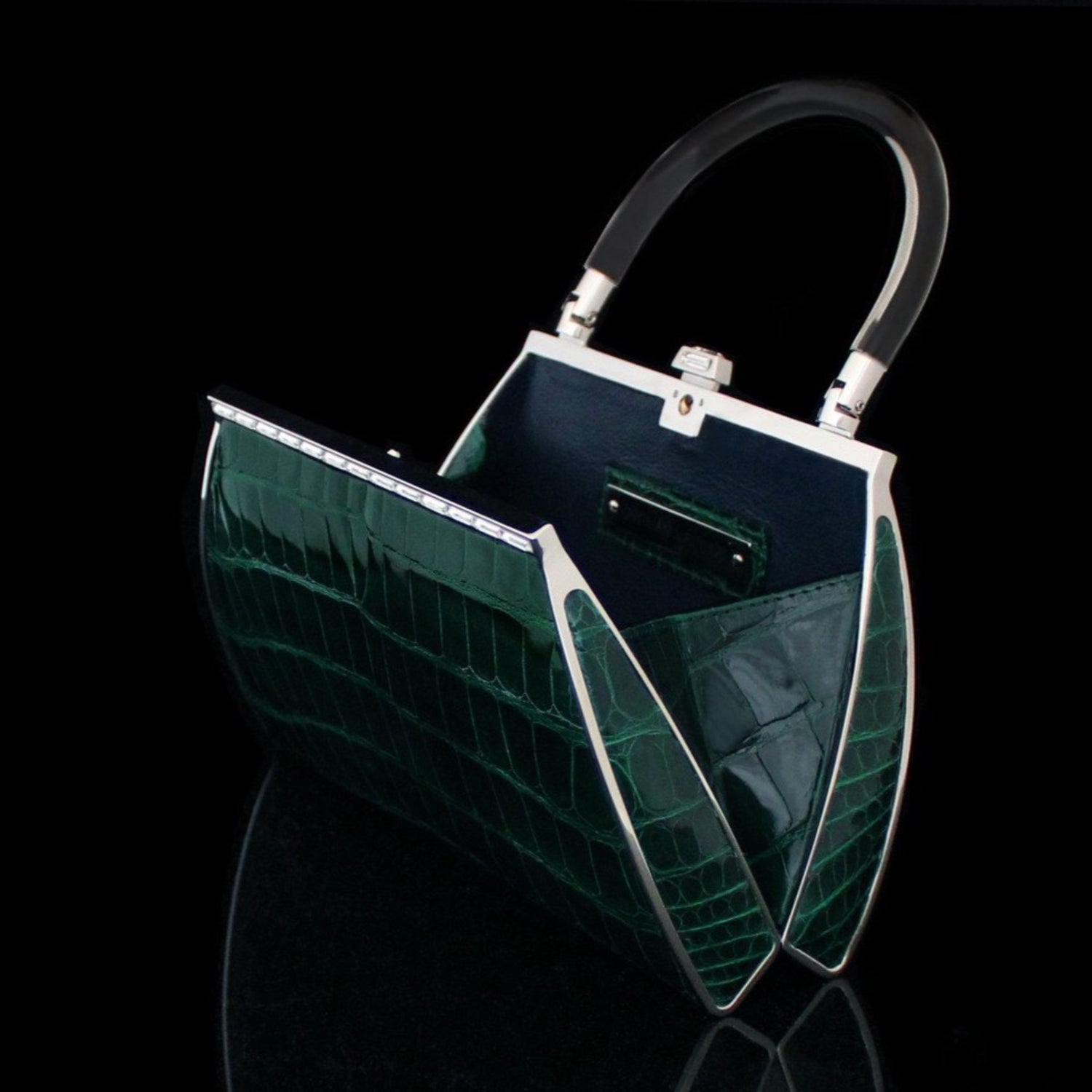 Alligator Bag  Emerald by designer german valdivia