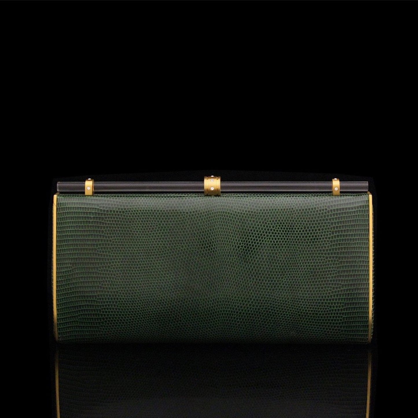 Clutch hand bag green by designer German Valdivia