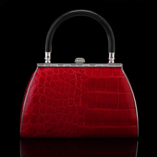 Alligator handbag red by German Valdivia 