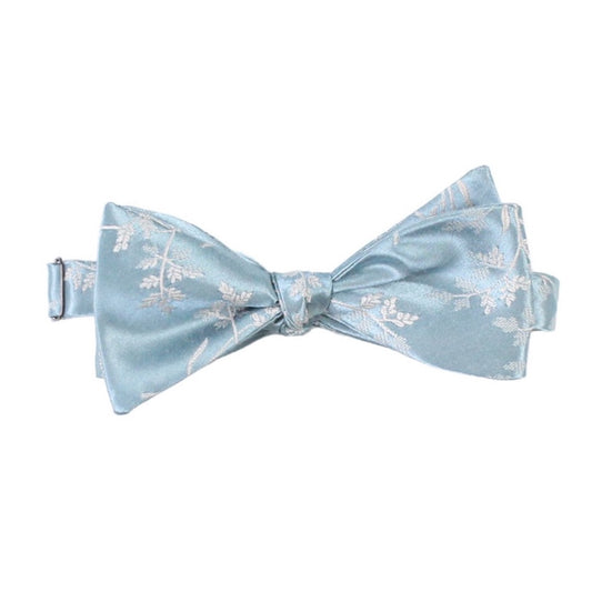 Dusty Blue Floral Self tie bow tie by German Valdivia