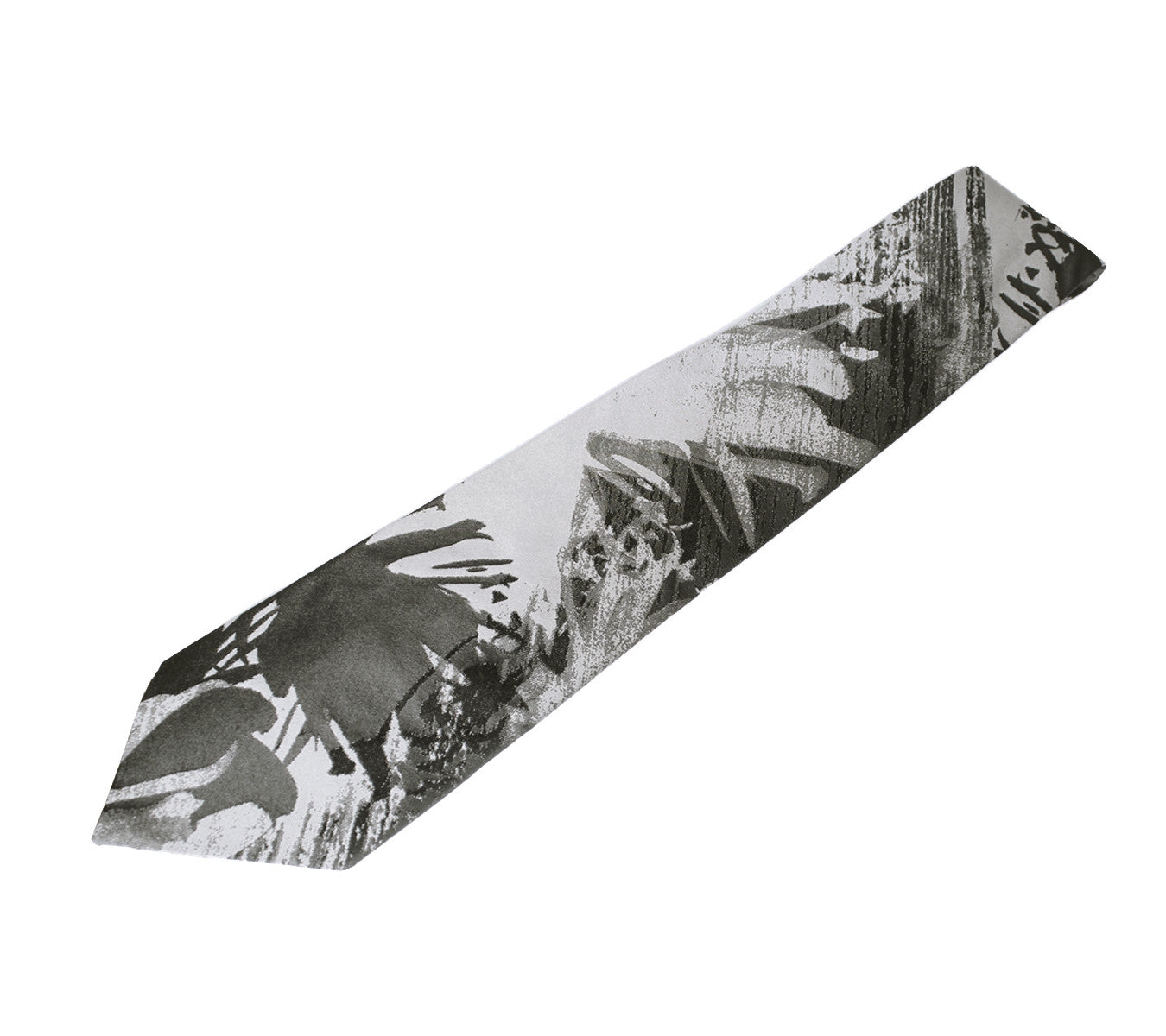 black silver grey classic floral tie by german valdivia