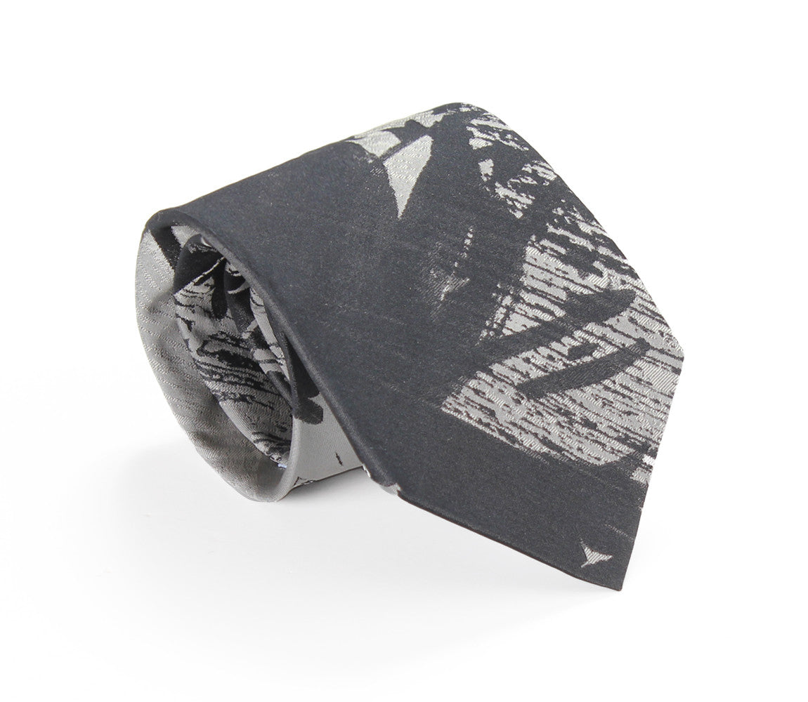black silver grey classic tie by german valdivia