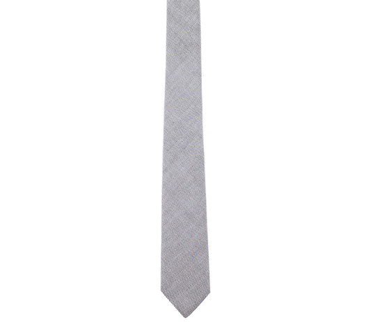 grey pinpoint cotton skinny tie by german valdivia