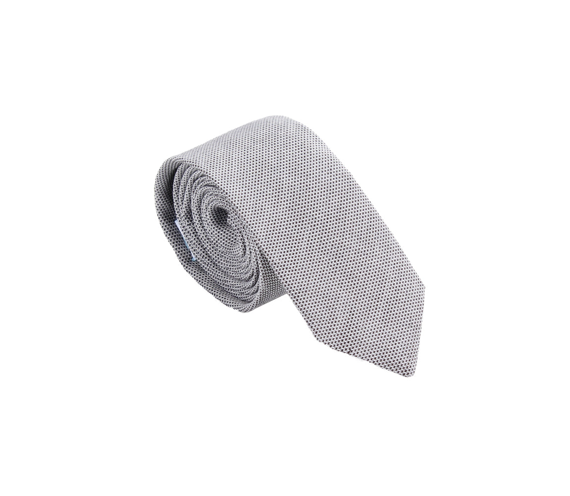 grey pinpoint cotton oxford skinny tie by german valdivia