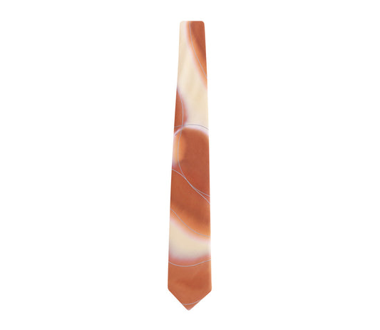 hand painted tie champagne beige brown by designer german valdivia