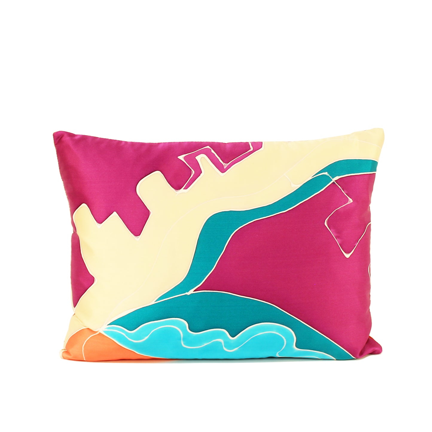 Handpainted Silk Decorative Pillow