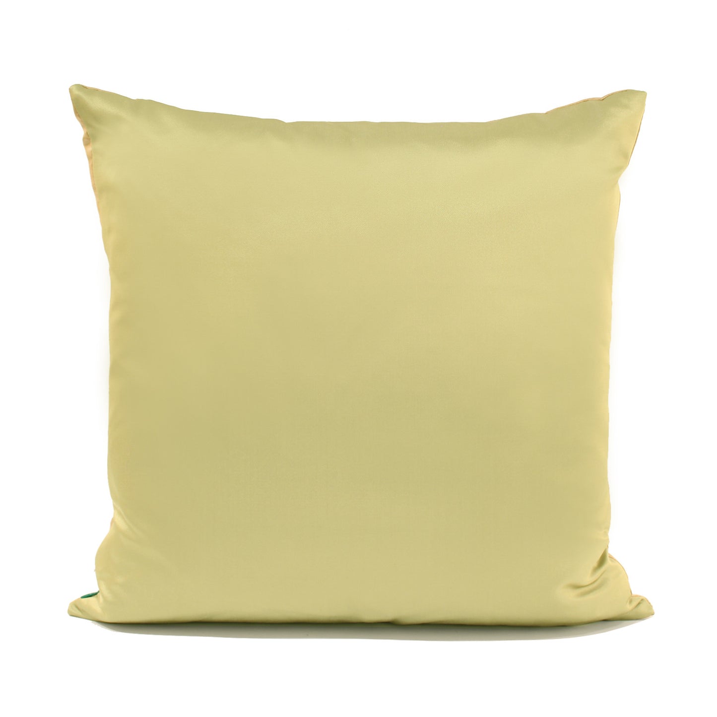 Aqua Gold Brown Handpainted Silk Decorative Pillow