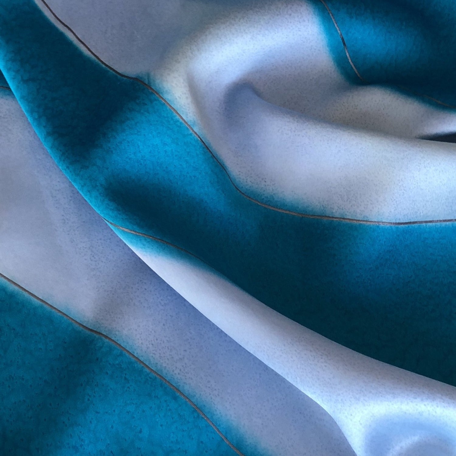 silk scarf blue hand painted by designer German Valdivia