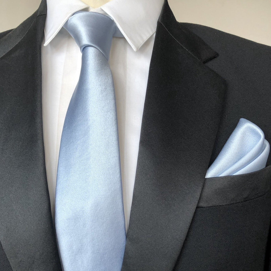 Powder Blue Tie | Powder Blue neck tie | Black tie | Silk tie | Mens ...