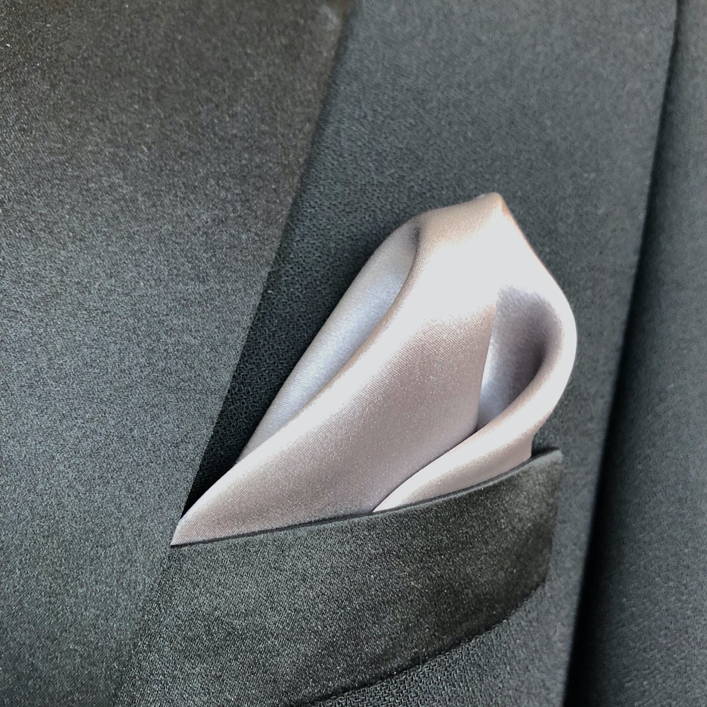 Light gray silk pocket square
