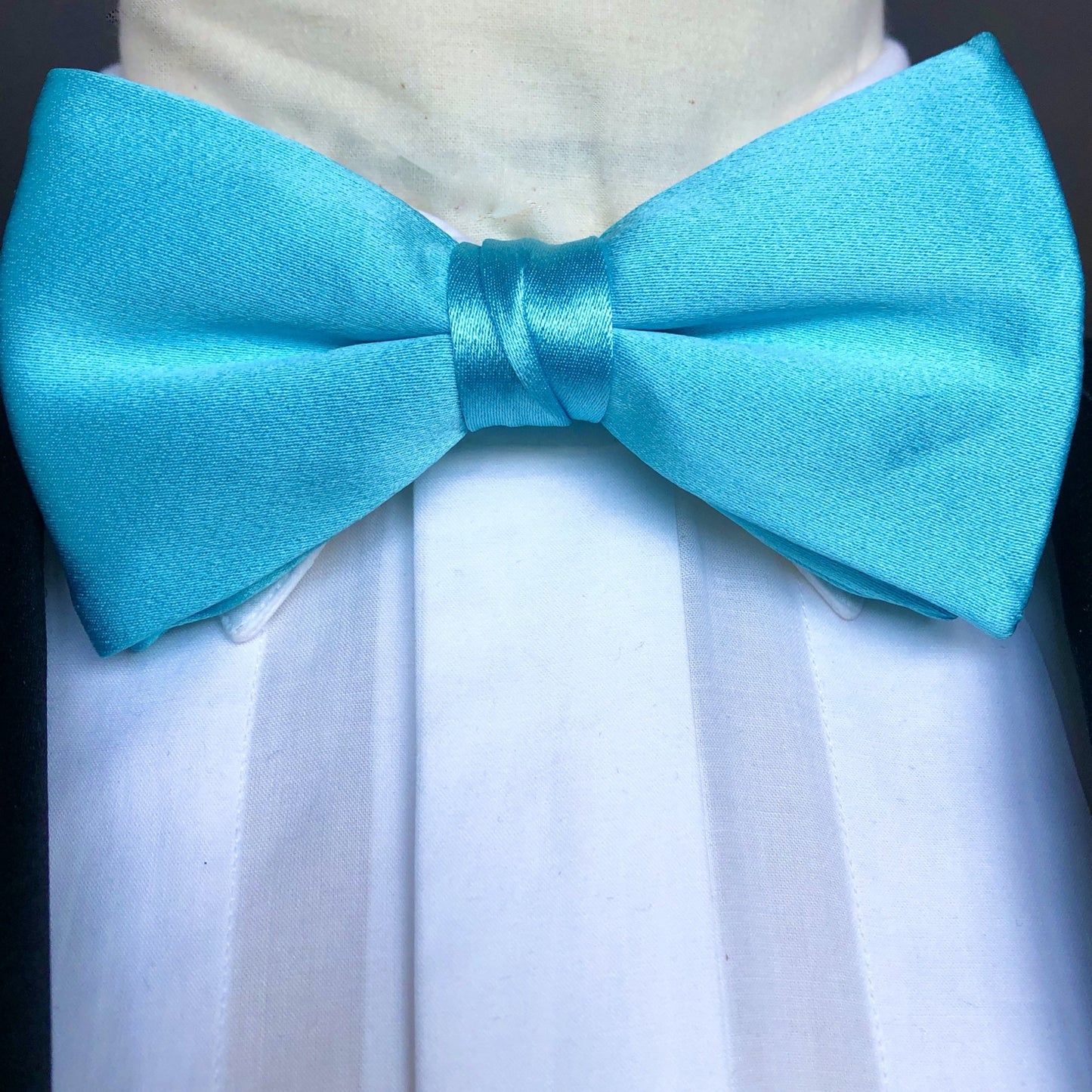 Turquoise Silk Pre Tied Bow Tie