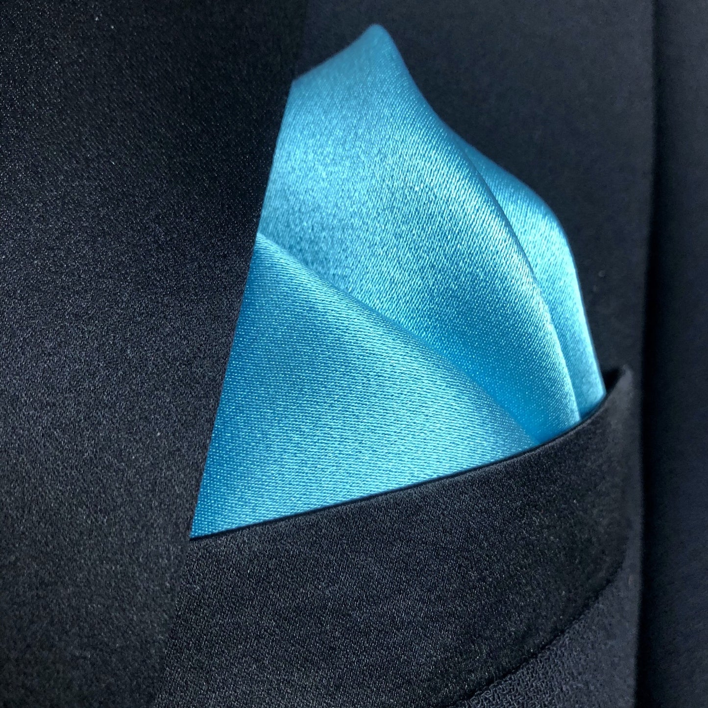 Turquoise silk Pocket Square