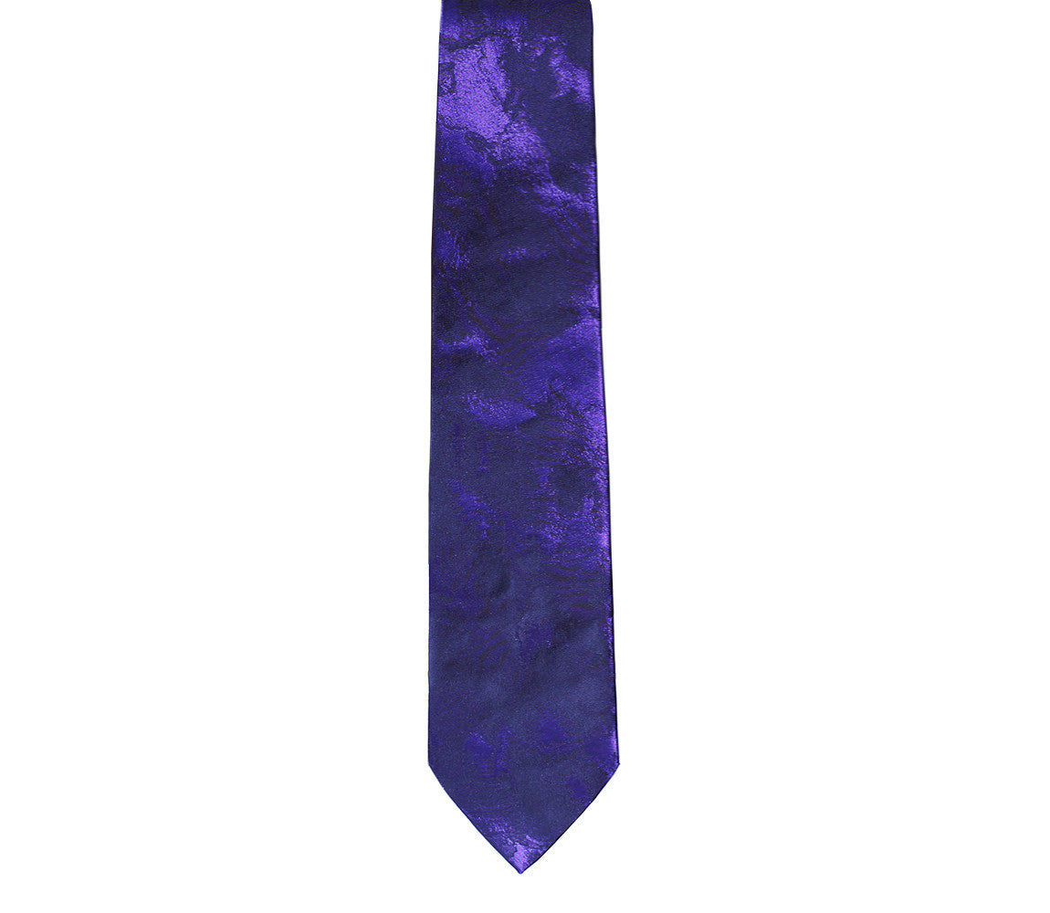 Skinny Purple Black Tie