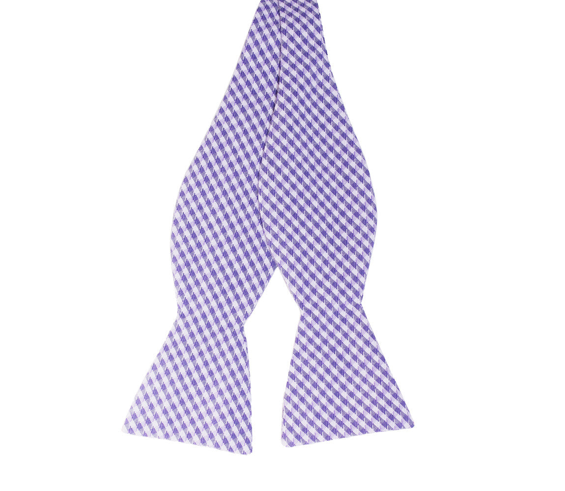 Lavender Gingham Bow Tie