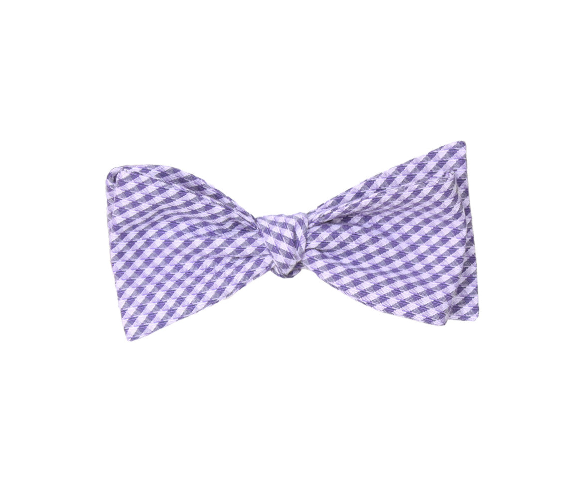 Lavender Gingham Bow Tie
