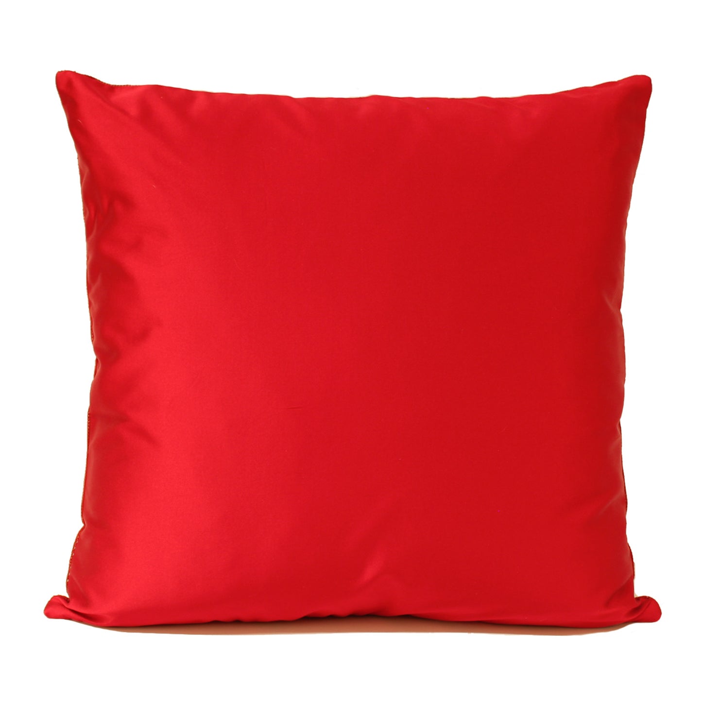 Red Perforated Leather Decorative Pillow