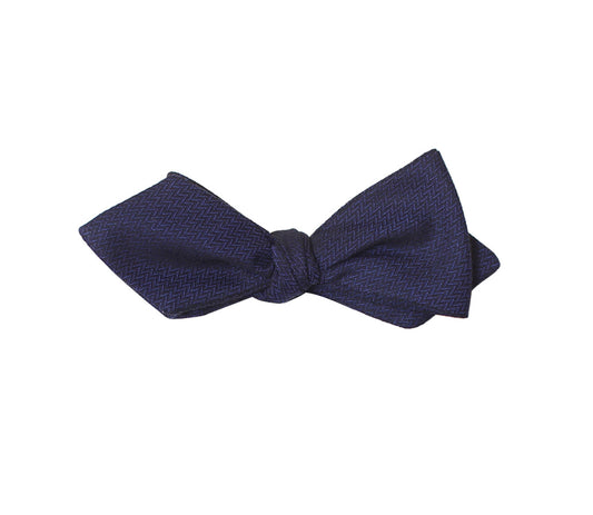 Navy Diamond Tip Bow Tie