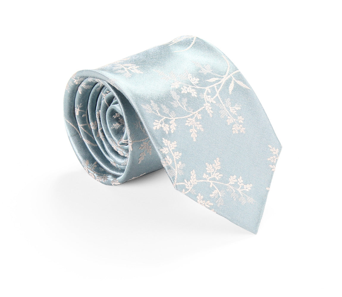 Powder Blue Floral Tie by German Valdivia