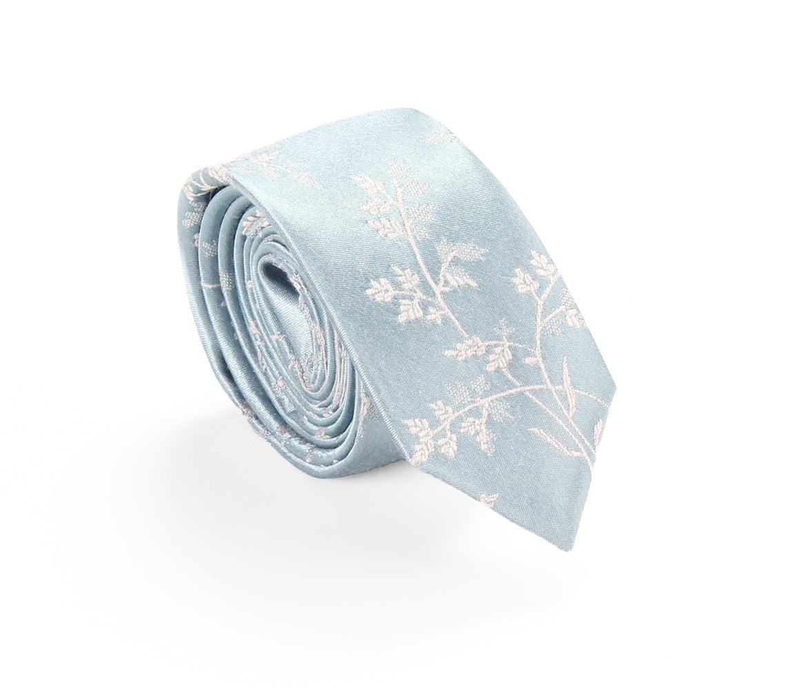 Powder Blue Floral Tie by German Valdivia