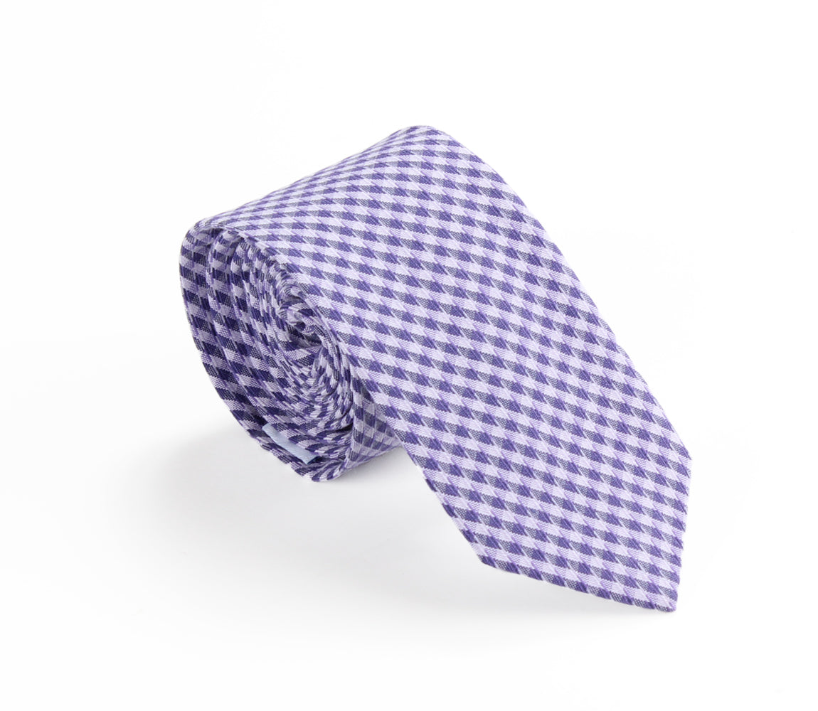 Lavender Purple Gingham Tie