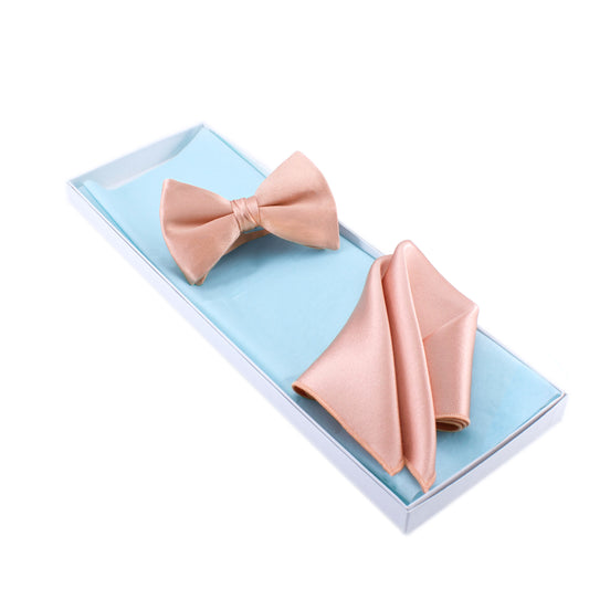 Rose Gold Bow Tie and Pocket Square