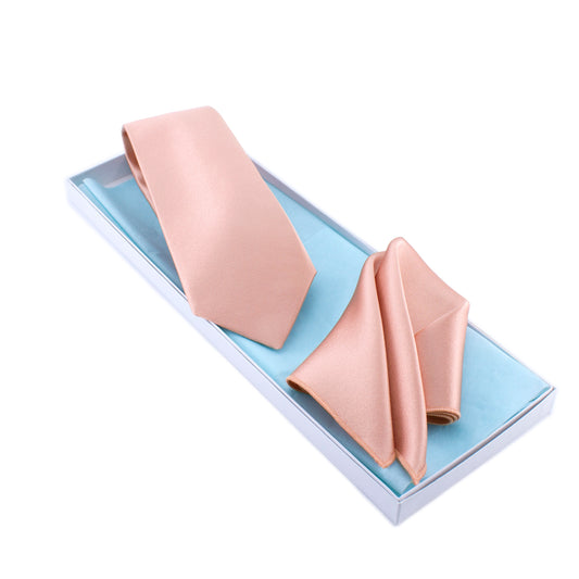Rose Gold Tie and Pocket Square